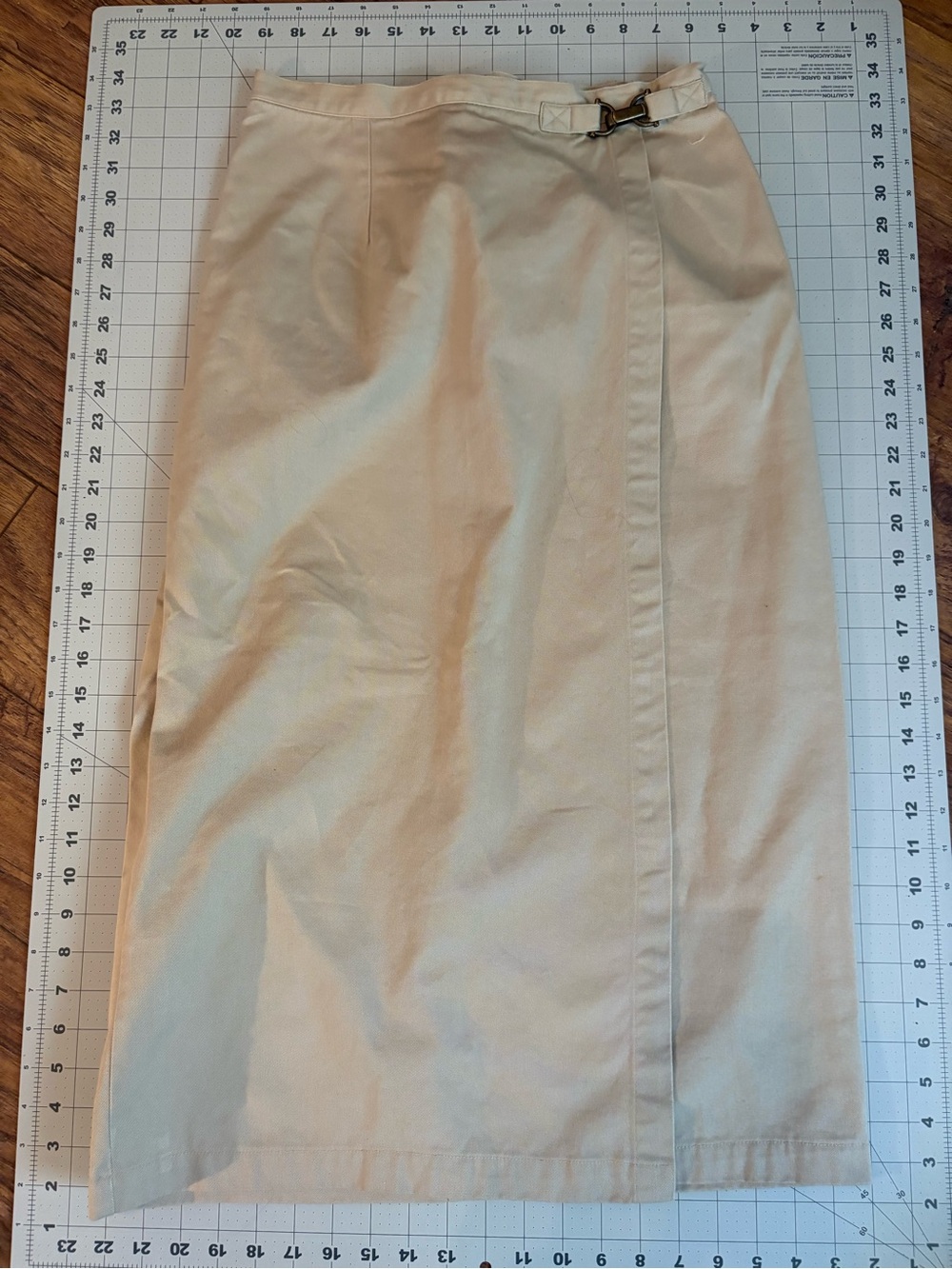 Talbots Wrap Skirt Size 8 Khaki Beige Midi Skirt Belted Career Classic Preppy
